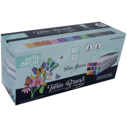 ARTIS DECOR TWIN BRUSH DUO 12 ROTULADORES ALCOHOL BASICOS