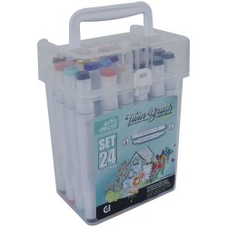 ARTIS DECOR TWIN BRUSH DUO 24 ROTULADORES ALCOHOL SURTIDOS