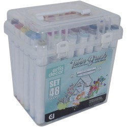 ARTIS DECOR TWIN BRUSH DUO 48 ROTULADORES ALCOHOL SURTIDOS