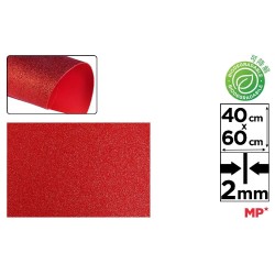 GOMA EVA PURPURINA 2 mm 40x60 cm ROJO