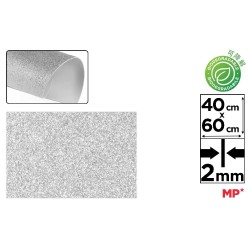 GOMA EVA PURPURINA 2mm 40x60cm PLATA