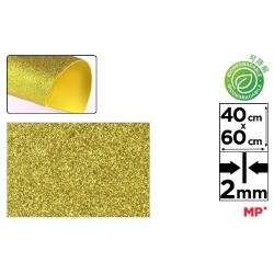 GOMA EVA PURPURINA 2 mm 40x60 cm ORO