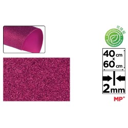 GOMA EVA PURPURINA BIO 2mm 40x60cm FUCSIA