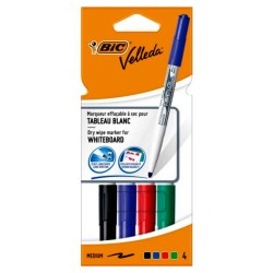 ROTULADOR PIZARRA BLANCA SET 4 Un. BIC VELLEDA 1741 SURTIDOS