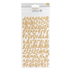 LETRAS ADHESIVAS 265 Un. CURVADAS AC346651 GLITTER ORO