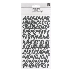 LETRAS ADHESIVAS 265 Un. CURVADAS AC346652 GLITTER NEGRO