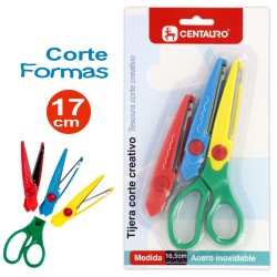 TIJERA DENTADA CON 3 CUCHILLAS DE CORTE CREATIVO CENTAURO