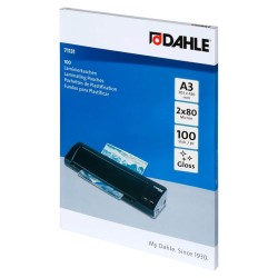 FUNDAS PLASTIFICAR DAHLE 80 Mc A3 (303x426mm) 100 Un. BRILLO
