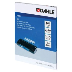 FUNDAS PLASTIFICAR DAHLE 80 Mc A4 (216x303mm) 100 Un. BRILLO