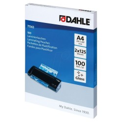 FUNDAS PLASTIFICAR DAHLE 125 Mc A4 (216x303mm) 100 Un. BRILLO