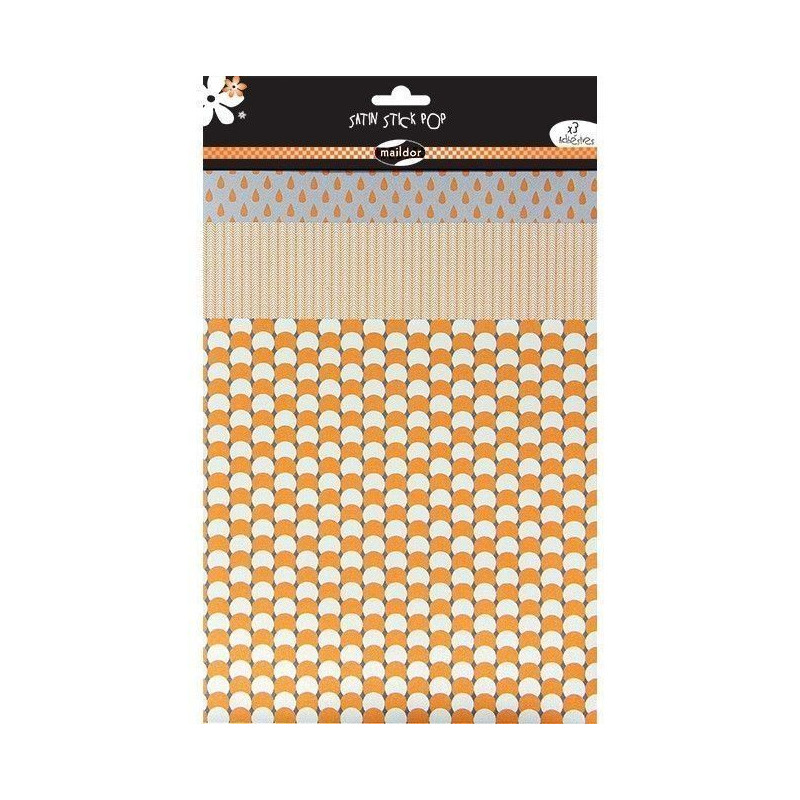 WASHI 3 Hj. TELA ADHES. SATIN SURT. POP MANDARINA