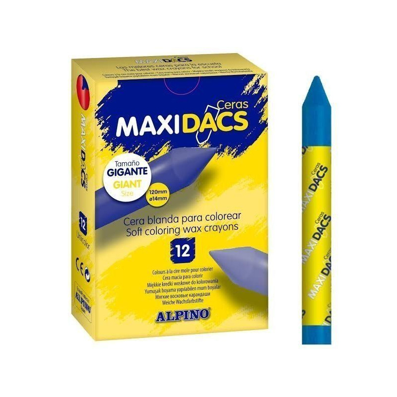 CAJA 12 CERAS BLANDAS MAXIDACS AZUL OSCURO