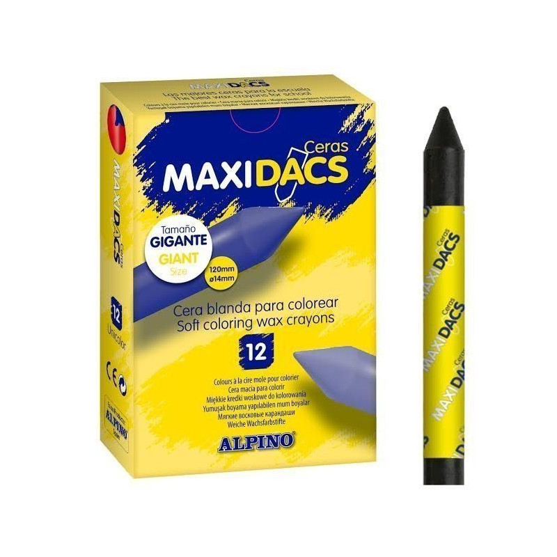 CAJA 12 CERAS BLANDAS MAXIDACS NEGRO