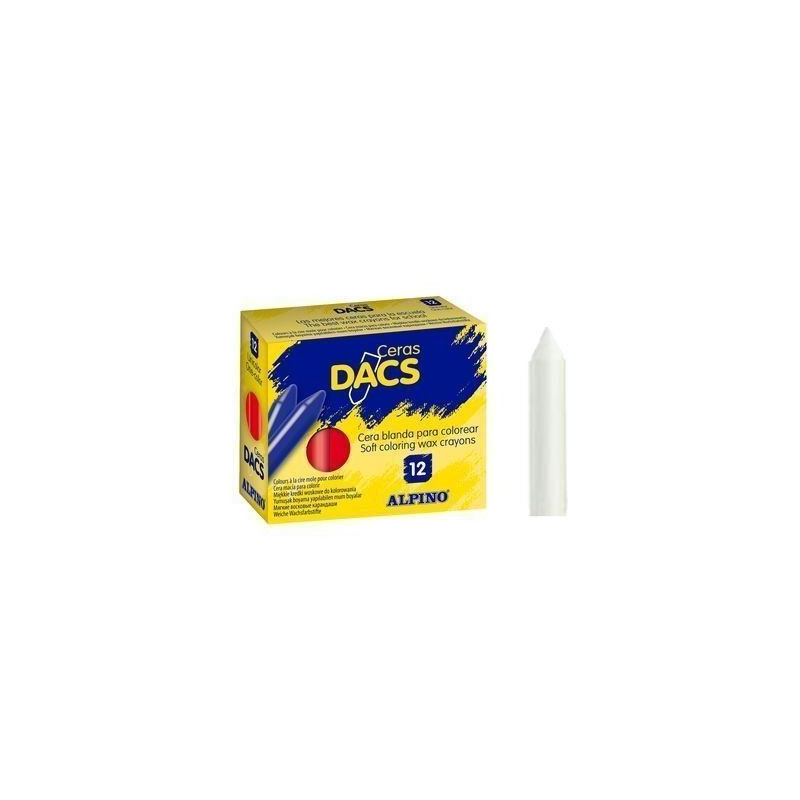 CAJA 12 CERAS BLANDAS DACS BLANCO