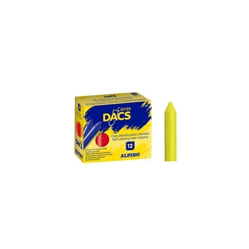 CAJA 12 CERAS BLANDAS DACS AMARILLO