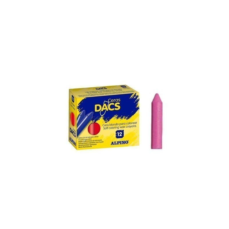 CAJA 12 CERAS BLANDAS DACS ROSA