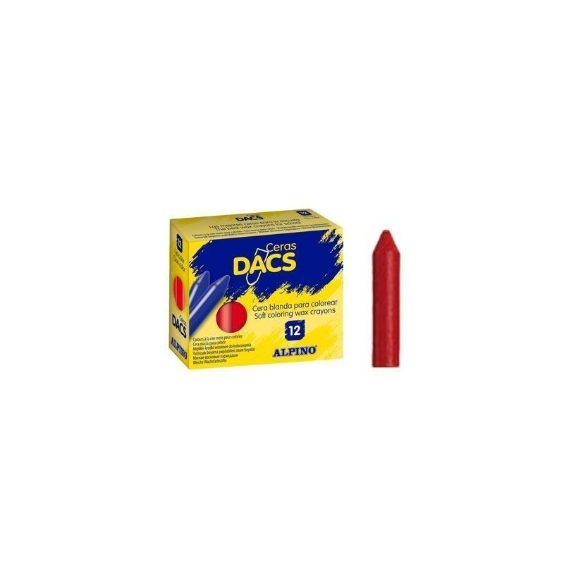 CAJA 12 CERAS BLANDAS DACS ROJO