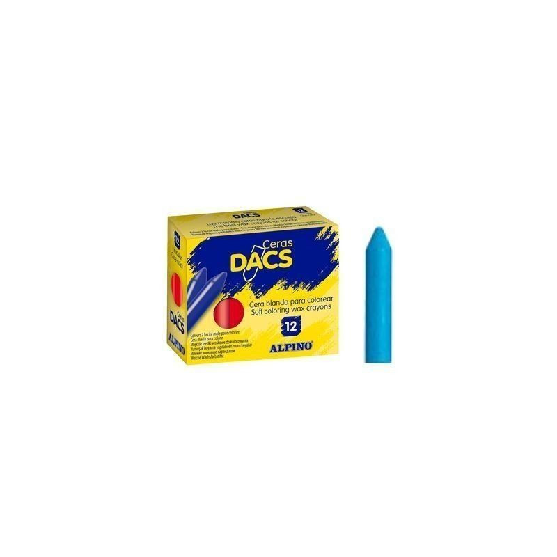 CAJA 12 CERAS BLANDAS DACS AZUL MEDIO