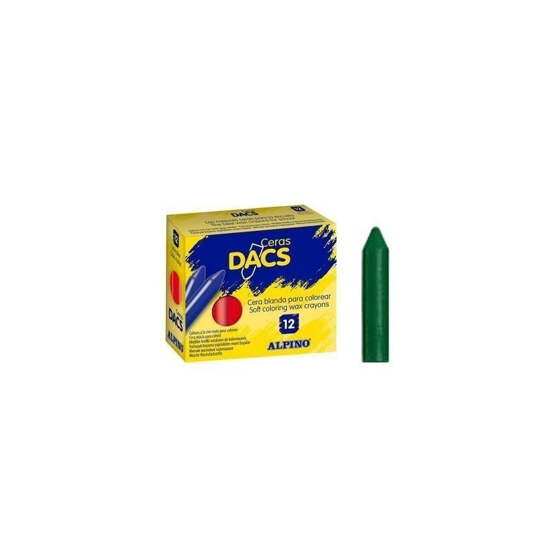 CAJA 12 CERAS BLANDAS DACS VERDE OSCURO