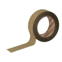 WASHI TAPE GLITTER CINTA 15 mm x 6,5 m ORO