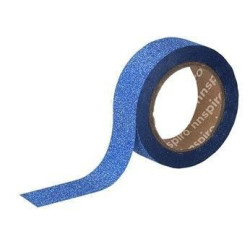 WASHI TAPE GLITTER CINTA 15 mm x 6,5 m AZUL