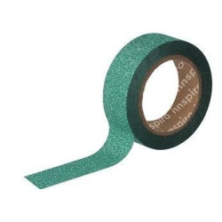 WASHI TAPE GLITTER CINTA 15 mm x 6,5 m VERDE