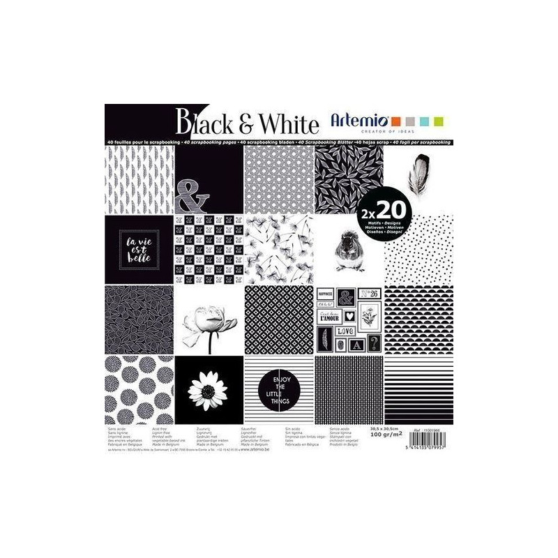 Artemio - Bloc de 40 Hojas de Papel Scrapbooking, 30 x 30 cm