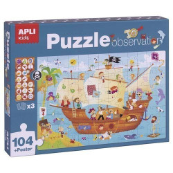 Puzzle APLI 17917 Observation Barco Pirata 104 piezas